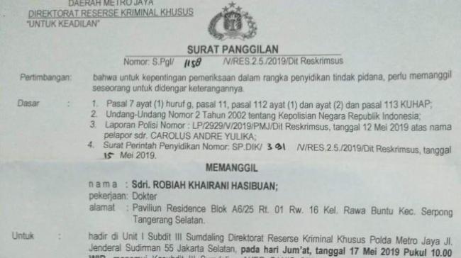 Polisi Periksa Ani Hasibuan soal Kejanggalan Kematian Petugas KPPS