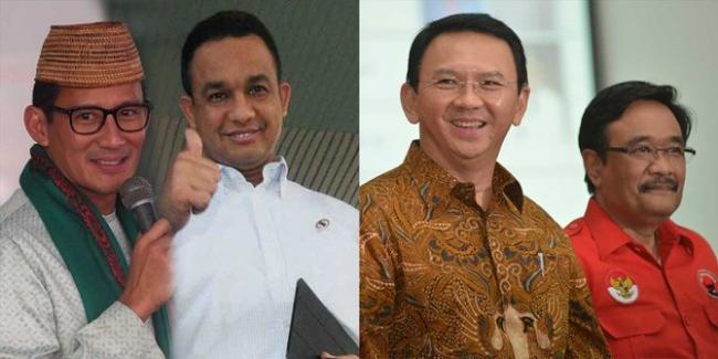 Survei Median: Warga Jakarta Puas Kinerja Ahok-Djarot, Anies-Sandi Unggul Elektabilitas