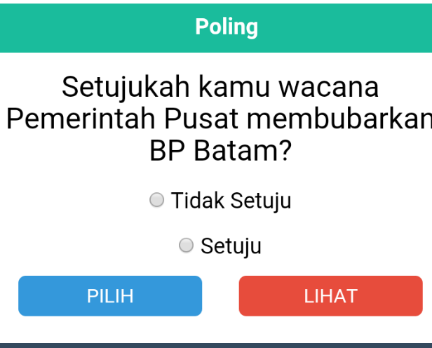 Hasil Poling Wacana Pembubaran BP Batam