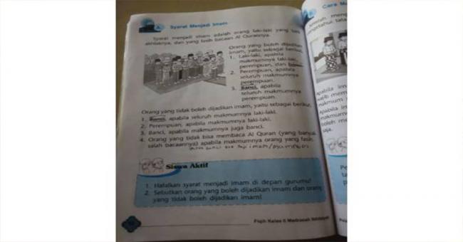 HEBOH! Beredar Buku SD Bolehkan Banci Jadi Imam 