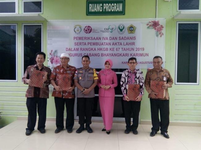 Bhayangkari Polres Karimun Adakan Pemeriksaan Iva dan Sadanis Gratis