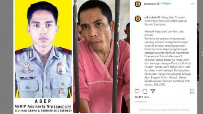 Polisi Hilang saat Tsunami Aceh Dikabarkan Ditemukan di RSJ
