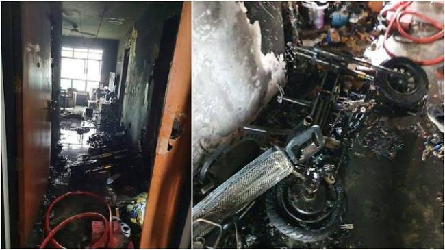 Sepeda Listrik Terbakar saat Isi Ulang Baterai Hanguskan Apartemen di Singapura
