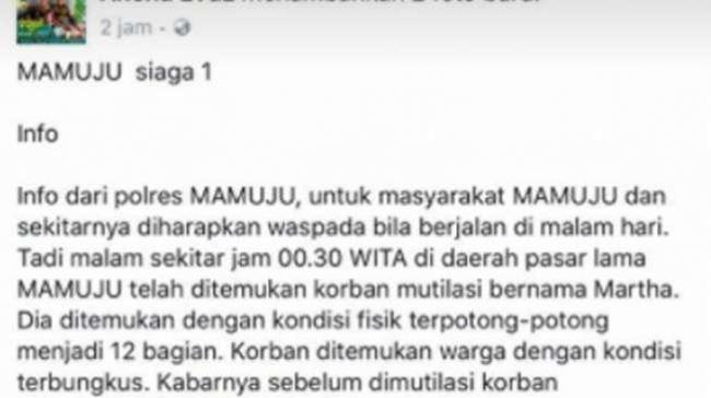 Menulis Mutilasi Martabak di Facebook, Pria Ini Ditangkap Polisi