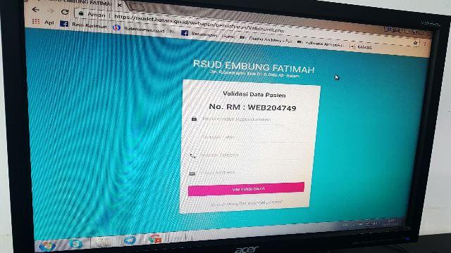 Tak Perlu Antre, Pasien RSUD Embung Fatimah Bisa Daftar Online