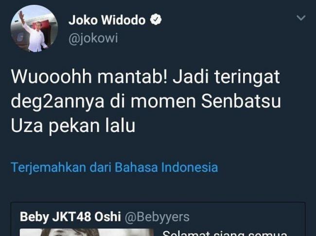 Duh.. Lupa Logout, Admin Twitter Jokowi Tulis Cuitan Soal JKT48