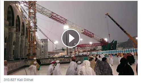 [VIDEO] Detik-detik Crane Menimpa Ratusan Jemaah Haji di Masjidil Haram