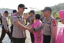 63 Personil Polres Lingga Naik Pangkat