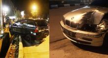 Brakk!! Pengemudi BMW Nekat Tubruk Mobil Parkir di Windsor