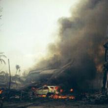 Foto-foto Jatuhnya Pesawat Hercules C130/A1310 di Kota Medan