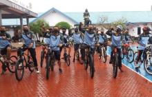 Lanal TBK dan Insan Pers di Karimun Gowes Bareng