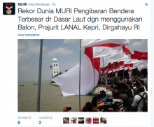 [BREAKINGNEWS] Wow! Lanal Karimun Pecahkan Rekor MURI Kibarkan Bendera Raksasa di Laut