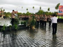 Hujan Deras Warnai Pengambilan Sumpah Pejabat Utama Polres Bintan