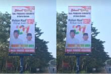 Baliho Selamat Datang Prabowo dari Tim Jokowi-Maruf Curi Perhatian Warga Batam