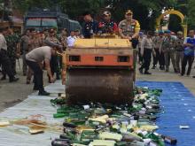 Miras Hasil Razia Jelang Nataru Dimusnahkan Polres Tanjungpinang
