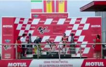 [VIDEO] Kegirangan, Marquez Jatuh di Podium