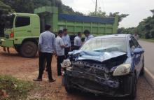 Kecelakaan Lagi, Port Taxi Hantam Lori Tanah di Punggur  