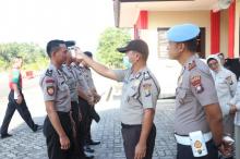 Antisipasi Covid-19, Polres Lingga Cek Suhu Tubuh Anggota