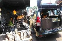 Duarr!! Mobil Ini Meledak Karena Dipakai Jualan Tahu Bulat