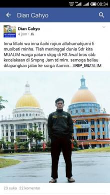Ini Ucapan Terakhir Guru Ngaji Sebelum Tewas Tertabrak Kepada Istri