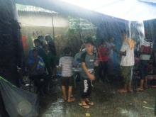 Diguyur Hujan Deras, Begini Kondisi Pos Pengungsian Warga Korban Kebakaran di Ruli Baloi Permai 