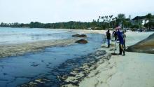 Limbah Minyak Hitam Cemari Pantai Kawasan Pariwisata Lagoi