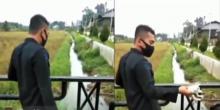 Polisi Lempar Kucing ke Parit Hingga Mental, Identitasnya Ramai Diburu
