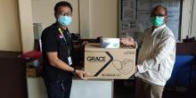 Tim BLC Dapat Batuan Masker Medis dari PT Sat Nusa Persada