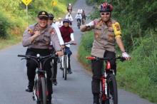 Gowes HUT Bhayangkara Ke-73: Kapolres Lingga Ajak Warga Jaga Kesehatan