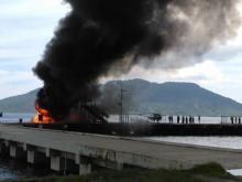 Kapal Angkut BBM Subsidi Terbakar di Pelabuhan Lampa Natuna