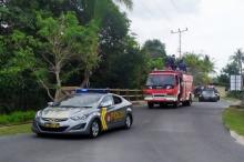 Polres Bersama TNI dan Pemda Semprotkan Disinfektan Serentak se-Lingga