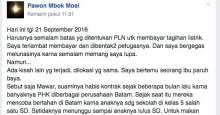 Kisah Miris Pelanggan PLN Batam Tak Sanggup Bayar Tagihan