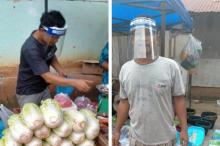 Penampakan Para Pedagang Pasar di Batam Memakai Face Shield