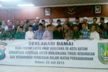 Tokoh Lintas Agama dan Kapolresta Barelang Sepakat Batam Damai