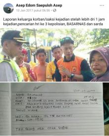Balawista: Nining Dilaporkan Hilang dari Rombongan Bukan Tenggelam