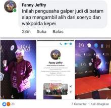 Ditangkap Polda Kepri, Pemilik Akun FB Fanny Jeffry Terbukti Hate Speech
