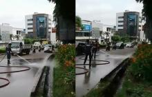 Hati-hati Slip, Ada Tumpahan Solar di Jalan Raden Patah Batam