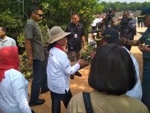 Ibu Negara Iriana Jokowi Disambut Warga di Tanjungpiayu