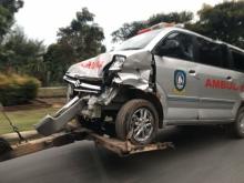 Rem Ambulans Diduga Blong Sebelum Tabrak Bengkel di Punggur