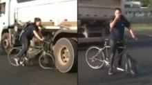 Terlindas Truk, Perempuan Ini Lolos dari Maut Meski Sepedanya Hancur