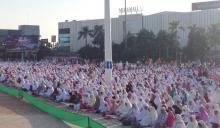 Salat Idul Adha Tetap Digelar, Dataran Engku Putri Disemprot Disinfektan