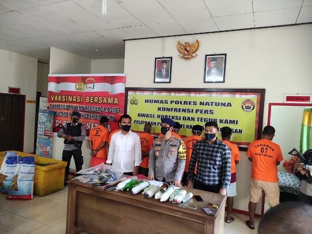 Polres Natuna Ringkus 7 Pelaku Pengeboman Ikan