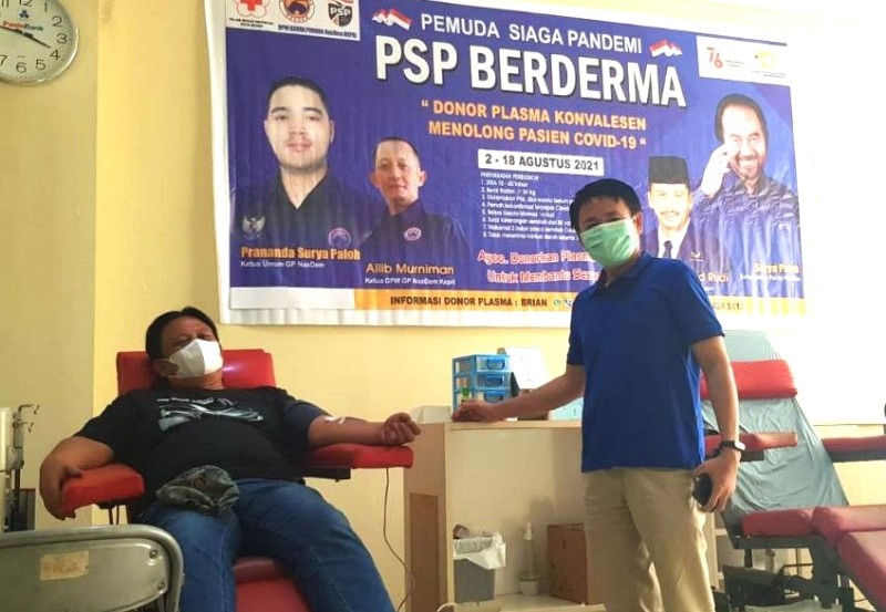 Bhakti untuk NKRI, Garda Pemuda NasDem Kepri Gelar Donor Plasma Konvalesen