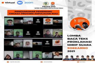 Pelajar Bintan Juarai Lomba Baca Teks Proklamasi Mirip Soekarno