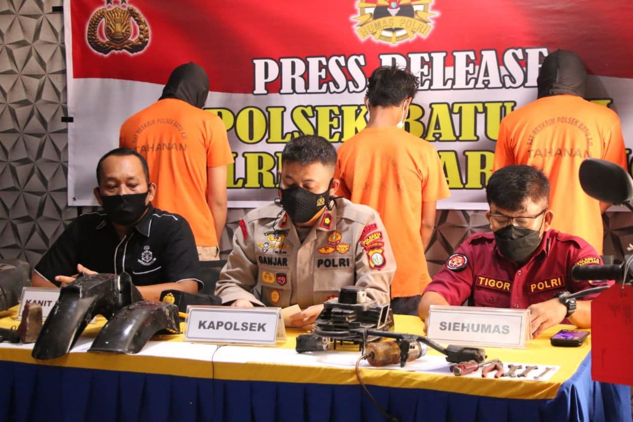 Polisi Ringkus Kawanan Curanmor Batam Usai Jual Sparepart di FB