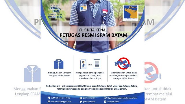 Amati dan Kenali Ciri-ciri Petugas Resmi SPAM Batam
