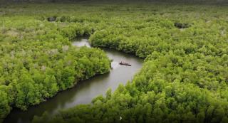 Wahyu Hanyut saat Syuting di Wisata Mangrove Bintan