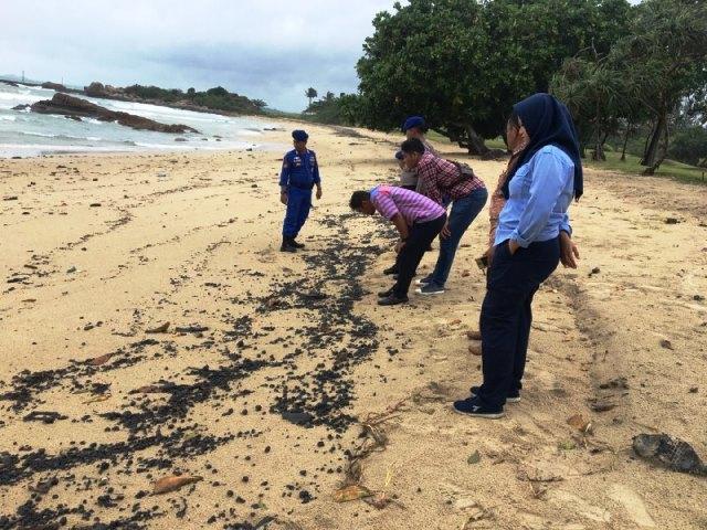 Duh, Limbah Minyak Kembali Cemari Pesisir Pantai di Bintan