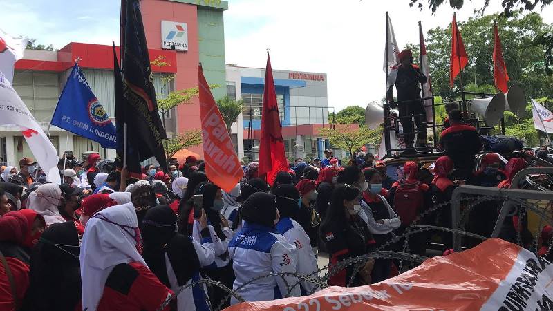 Dua Isu Utama Aksi Buruh di Batam, Tolak UMP/UMK dan Cabut Omnibus Law