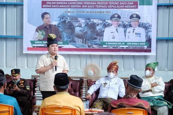 Janji Carikan Investor, Erick Thohir Kagumi Potensi Komoditas Sagu Meranti